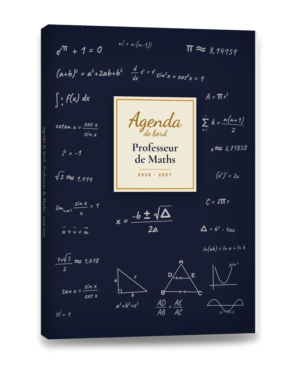 Agenda de Bord 2026-2027 Professeur de Mathématiques — Édition « Le tableau »