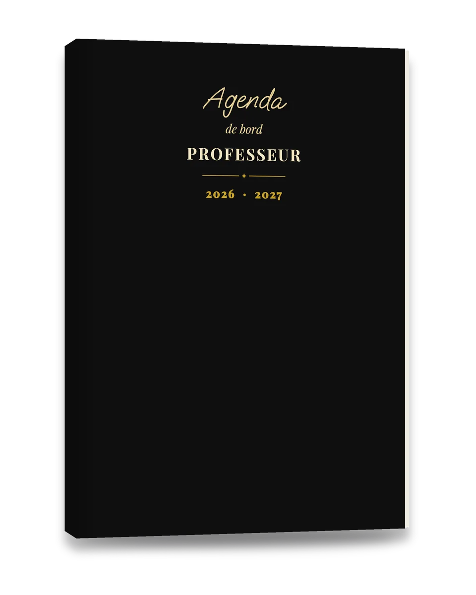 Agenda de Bord Professeur 2026-2027 — Édition Noir